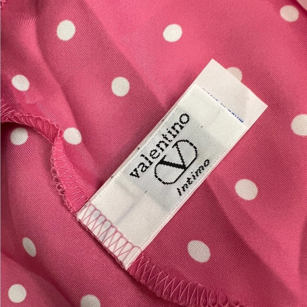 Vtg Valentino Teddy Pink Ruffle Edge Snap Crotch Small USA MADE sweet - Picture 5 of 9